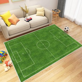 VHCLYBJU Alfombra para el patio de fútbol para niños, alfombra decorativa para campo de fútbol, suave, antideslizante (80 x 120
