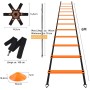 YISSVIC Kit Entrenamiento Futbol Juego Escalera de Agilidad 6 m 12 Peldaños con 10 Conos 4 Postes Fútbol Kick Throw Trainer para