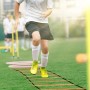 YISSVIC Kit Entrenamiento Futbol Juego Escalera de Agilidad 6 m 12 Peldaños con 10 Conos 4 Postes Fútbol Kick Throw Trainer para