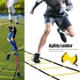 Jewaytec Set de Entrenamiento de Fútbol Agility Speed Ladder, Escalera de Coordinación 8m, 16 Conos Accesorios de Paracaidas