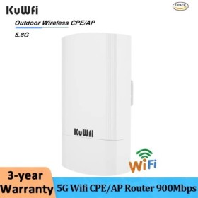 KuWFi-enrutador inalámbrico CPE/AP para exteriores, 5G, 900Mbps, 1KM, 