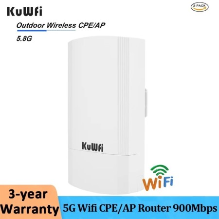 KuWFi-enrutador inalámbrico CPE/AP para exteriores, 5G, 900Mbps, 1KM, 
