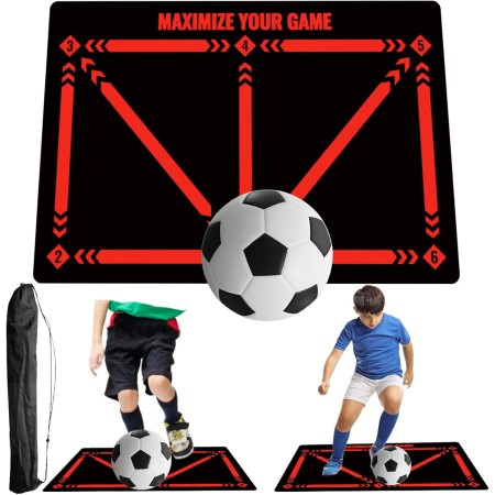 Alfombra de entrenamiento de fútbol, 60 x 90 cm Fútbol Esterilla, Alfombra De Barro de Diatomeas Antideslizante Y Silenciosa