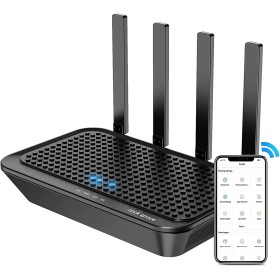 Router WiFi - AC2100 Enrutador Inalámbrico Gigabit de Banda Dual (2.4 GHz a 300 Mbps y 5 GHz a 1733 Mbps), Conexión rápida WPS,