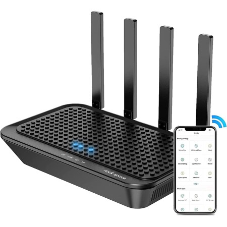 Router WiFi - AC2100 Enrutador Inalámbrico Gigabit de Banda Dual (2.4 GHz a 300 Mbps y 5 GHz a 1733 Mbps), Conexión rápida WPS,
