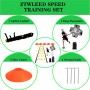 ZTWLEED Kit Entrenamiento Futbol,Incluye 6M 12 Escalera ági,10 Conos Entrenamiento,Paracaídas de Arrastre,Saltar la