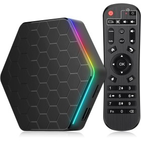 Android 12.0 TV Box, Android Box con 4GB RAM 32GB ROM Allwinner H618 Quad-Core 64-bit Arm Corter-A53 CPU 6K Resolución 2.4GHz/