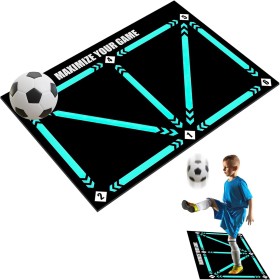 Estera de Entrenamiento de Fútbol, 60x90cm Tapete de Fútbol Antideslizante, Tapete de Entrenamiento de Pasos de Futbol, Tapete