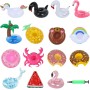 MULEVIP Portavasos de Piscina 15 Piezas Soportes Inflables para Bebidas para Piscina, Flotador Inflable Posavasos para Bebidas