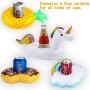 MULEVIP Portavasos de Piscina 15 Piezas Soportes Inflables para Bebidas para Piscina, Flotador Inflable Posavasos para Bebidas