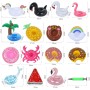 MULEVIP Portavasos de Piscina 15 Piezas Soportes Inflables para Bebidas para Piscina, Flotador Inflable Posavasos para Bebidas