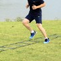 Ohuhu Juego de Entrenamiento Escalera de 12 peldaños con Tutorial, con 12 Conos de Campo y 4 Clavos. Ideal para Juego de pies