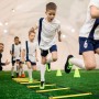 Ohuhu Juego de Entrenamiento Escalera de 12 peldaños con 12 Conos de Campo y 4 Clavos. Ideal para Juego de pies para Ejercicios