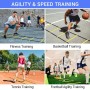 Ohuhu Juego de Entrenamiento Escalera de 12 peldaños con 12 Conos de Campo y 4 Clavos. Ideal para Juego de pies para Ejercicios