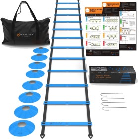 MANTRA SPORTS Conos Entrenamiento Futbol y Kit Entrenamiento Futbol Niños y Adultos, Material Circuito Agilidad, Set Escalera