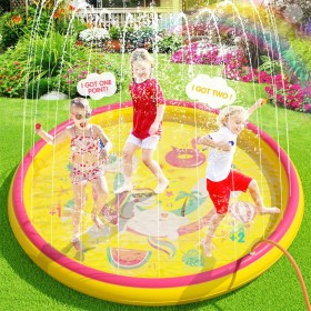 Peradix Splash Pad Ronda, Tapete de Juegos de Agua 170CM Almohadilla de Aspersor para Piscina, Jardín de Verano, Juguete