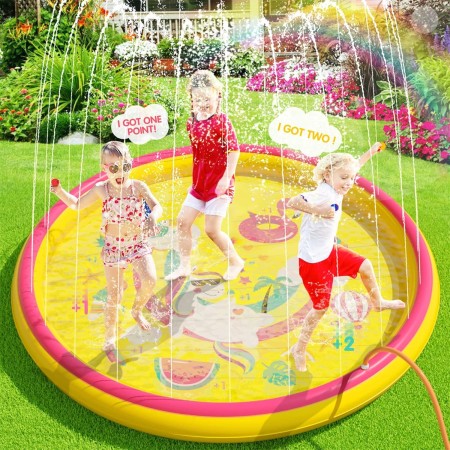 Peradix Splash Pad Ronda, Tapete de Juegos de Agua 170CM Almohadilla de Aspersor para Piscina, Jardín de Verano, Juguete