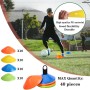 ZTWLEED Set de Entrenamiento de Fútbol,Escalera de Coordinación de 6 Metros - 12 peldaños,40 Conos de fútbol,​​4 Clavijas,1