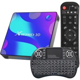 Android TV Box 11.0, Android Box 4GB RAM 32GB ROM con RK3318 Quad-Core 64bit Cortex-A53, soporte 2.4GHz/5GHz WiFi 4.0, 4K HD