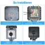 Enchufe Exterior Impermeable, Toma de Corriente IP66, Estanco con Interruptor, Conector de Cable y Tapa Abatible, para Cocina
