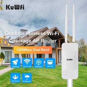 Enrutador AP de doble banda KuWFi de 1200Mbps, enrutador Wi-Fi de alta