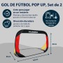HUDORA Conjunto De 2 Porterías De Fútbol Plegables I Set de Porterías de Fútbol Plegables para Niños y Adultos I con Bolsa de