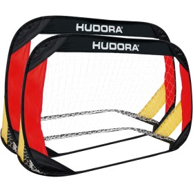 HUDORA Conjunto De 2 Porterías De Fútbol Plegables I Set de Porterías de Fútbol Plegables para Niños y Adultos I con Bolsa de
