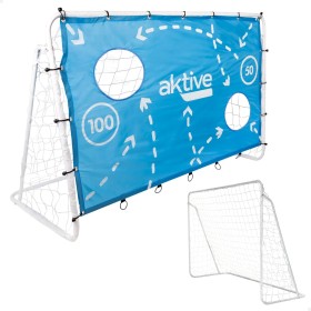 AKTIVE 49043 - Portería fútbol niños con lona de entrenamiento, Porterías de fútbol para jardín 182x91x122cm, Entrenamiento