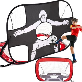 Lubibi Portería de Fútbol Plegable 2 en 1 para Niños, Portátil con Bolsa de Transporte, Red de Entrenamiento Al Aire Libre para