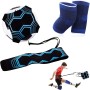 YanBous Ayuda de Entrenamiento de Fútbol Solo, Entrenador de Patadas con Cinturón Ajustable, Incluye Rodilleras, Accesorios de