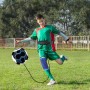 YanBous Ayuda de Entrenamiento de Fútbol Solo, Entrenador de Patadas con Cinturón Ajustable, Incluye Rodilleras, Accesorios de