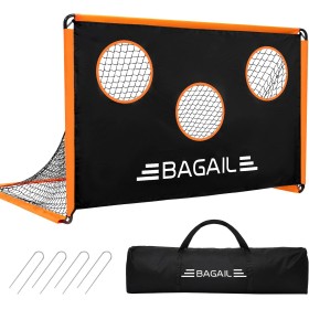 BAGAIL Portería de Fútbol, Red de Fútbol Diseñada 2 en 1 con Portería, Viene con Bolsa de Transporte Portátil, Fácil de Montar,