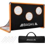 BAGAIL Portería de Fútbol, Red de Fútbol Diseñada 2 en 1 con Portería, Viene con Bolsa de Transporte Portátil, Fácil de Montar,