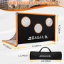 BAGAIL Portería de Fútbol, Red de Fútbol Diseñada 2 en 1 con Portería, Viene con Bolsa de Transporte Portátil, Fácil de Montar,