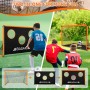 BAGAIL Portería de Fútbol, Red de Fútbol Diseñada 2 en 1 con Portería, Viene con Bolsa de Transporte Portátil, Fácil de Montar,
