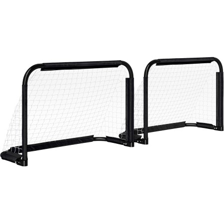 HOMCOM portería de fútbol Juego de 2 porterías de fútbol Plegables con Marco de Metal para niños y Adultos, jardín, 90 x 36 x 60