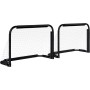 HOMCOM portería de fútbol Juego de 2 porterías de fútbol Plegables con Marco de Metal para niños y Adultos, jardín, 90 x 36 x 60