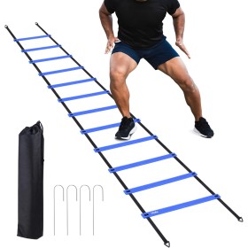 Ohuhu Agility Ladder, 4M 8 de Agility Ladder Speed Ladder for Football Speed Entrenamiento with Black Carry Case