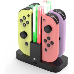 Base de Carga para Switch,[4 en 1] Diyife Cargador para Nintendo Switch Joy,Cargador del Controlador, Estación de Carga de