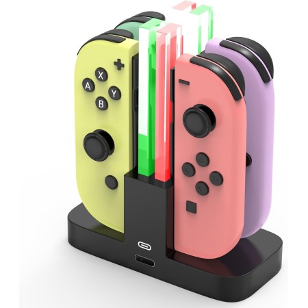 Base de Carga para Switch,[4 en 1] Diyife Cargador para Nintendo Switch Joy,Cargador del Controlador, Estación de Carga de