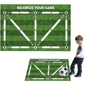 Football Training Mat, Non Slip Soccer Skills Training Mat, Non-Slip Shock Dribble Silent Soccer Sports Mat, Football Training