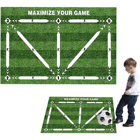 Football Training Mat, Non Slip Soccer Skills Training Mat, Non-Slip Shock Dribble Silent Soccer Sports Mat, Football Training