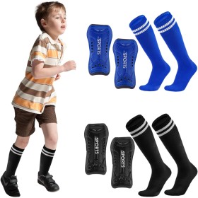 Youery Espinilleras para niños de fútbol, espinilleras de fútbol para hombres y adolescentes, transpirables, ligeras,