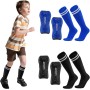 Youery Espinilleras para niños de fútbol, espinilleras de fútbol para hombres y adolescentes, transpirables, ligeras,