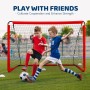 BremToy Portería de Fútbol Niños 2 en 1, 180X120X120 CM Portería Fútbol de Acero para Jardin para niños, Adolescentes y Adultos,