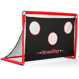 BremToy Portería de Fútbol Niños 2 en 1, 180X120X120 CM Portería Fútbol de Acero para Jardin para niños, Adolescentes y Adultos,