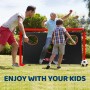 BremToy Portería de Fútbol Niños 2 en 1, 180X120X120 CM Portería Fútbol de Acero para Jardin para niños, Adolescentes y Adultos,