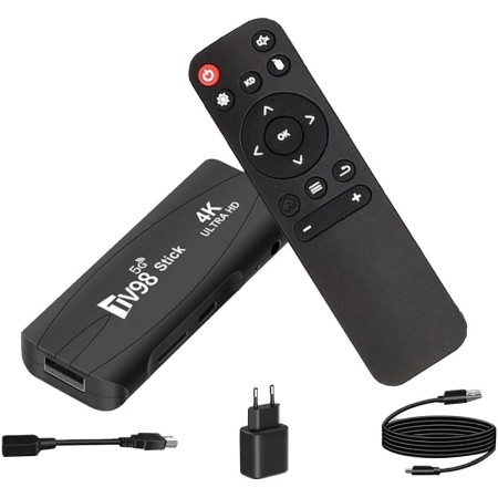 NATHA TV98 TV Stick 1G+8G Android12.1 2.4G 5G WiFi Android Smart TV Box 4K 60Fps Decodificador (Enchufe de la UE)