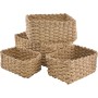 anshuke Almacenamiento Juego de 4 cestas Organizador cajones baño Almacenaje Ropa Cajones Cesta navidad vacia cuerda de papel