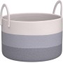 OrganiHaus Cesta para Guardar Mantas 50x33cm, Cesto Ropa Sucia, Cesta de Almacenaje de Cuerda, Cesta Organizadora Grande para